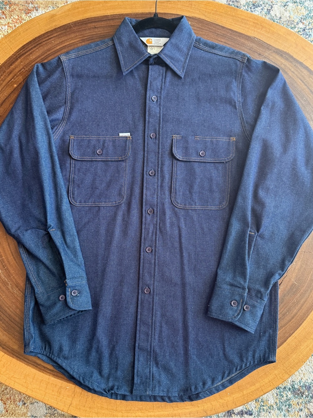 Vintage 1989 100 Year Carhartt SU108 Men’s M Union Made Denim Button Work Shirt